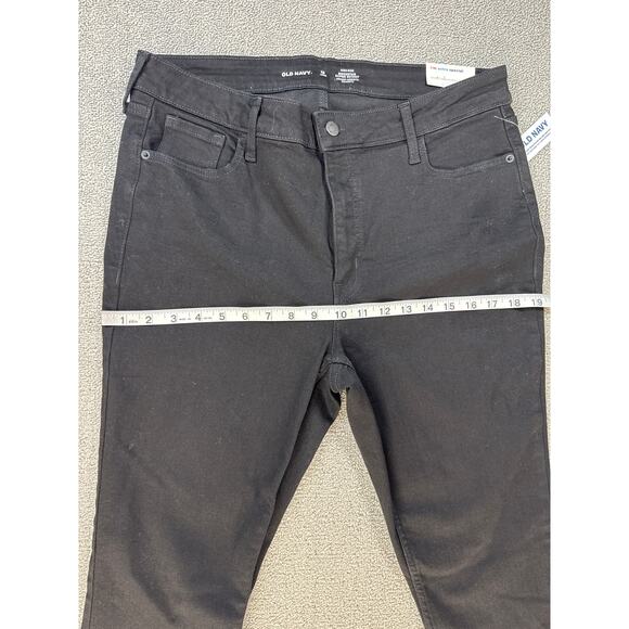 NWT Old Navy Jeans High Rise Rockstar Super Skinny Black Denim 16 Long - Picture 5 of 7